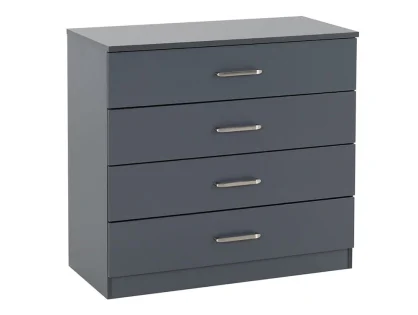 Seconique Dakota Dark Grey Wooden 4 Drawer Chest of Drawers Seconique Dakota Dark Grey Wooden 4 Drawer Chest of Drawers
