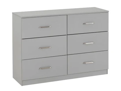 Seconique Dakota Light Grey Wooden 3+3 Drawer Chest of Drawers