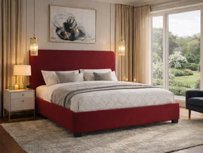 Time Living Opalia Red Fabric Bed Frame