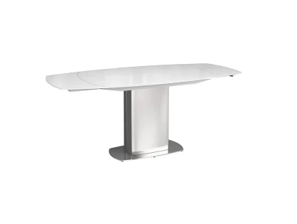 Torelli Olivia White Glass 190cm Extendable Dining Table
