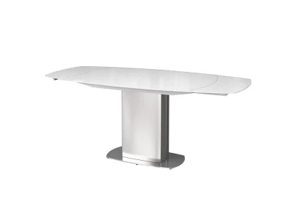 Torelli Olivia White Glass 190cm Extendable Dining Table