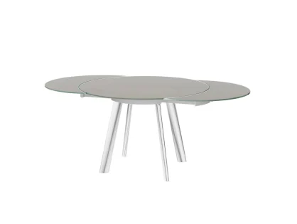 Torelli Omega Taupe Glass 166cm Extendable Dining Table