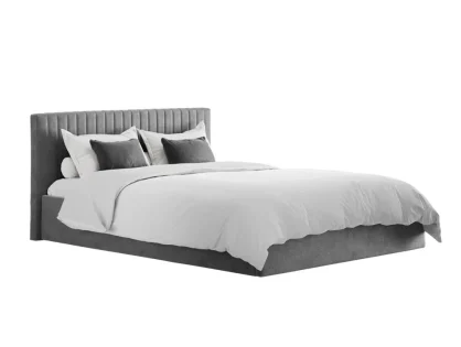 Clearance - LPD Berlin Silver Velvet Ottoman Bed Frame Clearance - LPD Berlin Silver Velvet Ottoman Bed Frame