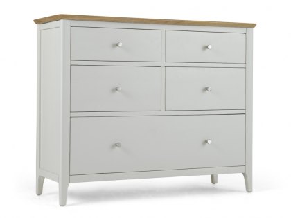Archers Cotswold Grey and Oak 5 Drawer Wide Chest of Drawers (Assembled)