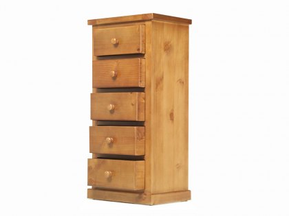 Archers Langdale 5 Drawer Tall Narrow Pine Wooden Chest of Drawers (Assembled)