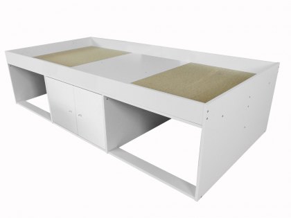 Kidsaw Low 3ft Single White Cabin Bed Frame