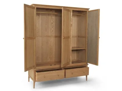 Archers Windermere 3 Door 2 Drawer Mirrored Oak Wooden Large Triple Wardrobe (Part Assembled)