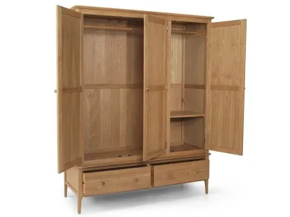 Archers Windermere 3 Door 2 Drawer Oak Wooden Large Triple Wardrobe (Part Assembled)