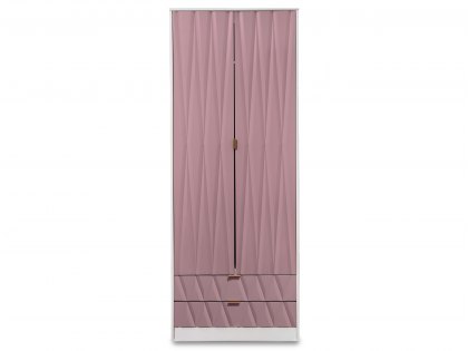 ASC 2ft6 Diana Kobe Pink and White 2 Door 2 Drawer Double Wardrobe (Assembled)