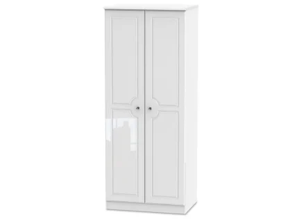 Welcome Balmoral White High Gloss 2 Door Double Wardrobe (Assembled) Welcome Balmoral White High Gloss 2 Door Double Wardrobe (Assembled)