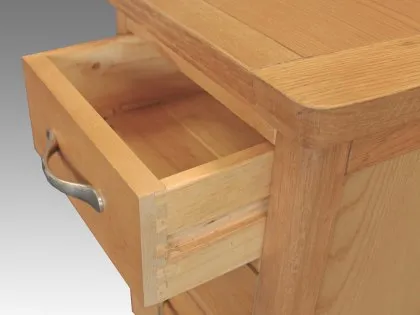 ASC Austin 3 Drawer Oak Wooden Small Bedside Table (Assembled)