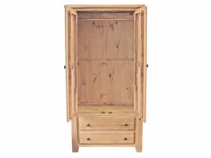 ASC Balmoral 2 Door Oak Wooden Double Wardrobe (Part Assembled)