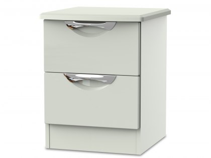 ASC Corsica Kashmir High Gloss 2 Drawer Small Bedside Cabinet (Assembled)