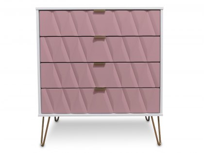 ASC Diana Kobe Pink and White 4 Drawer Chest of Drawers (Assembled)