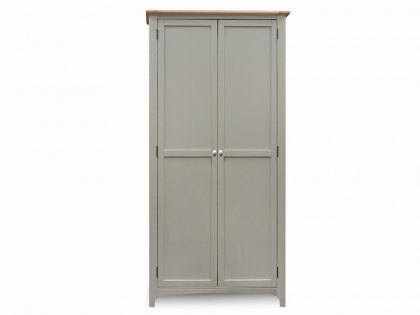 ASC Larrissa Grey and Oak 2 Door Wooden Double Wardrobe (Flat Packed)