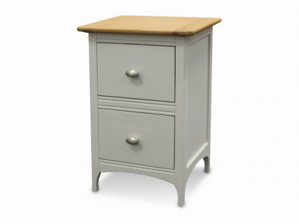 ASC Larrissa Grey and Oak 2 Drawer Wooden Bedside Cabinet (Assembled)