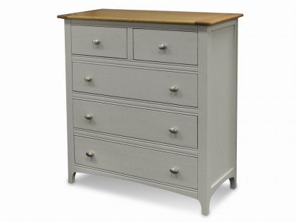 ASC Larrissa Grey and Oak 3+2 Drawer Wooden Chest of Drawers (Assembled)