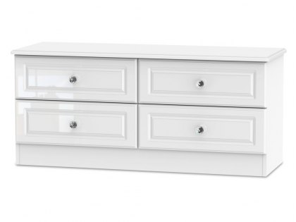 ASC Quartz White High Gloss 4 Drawer Bed Box (Assembled)