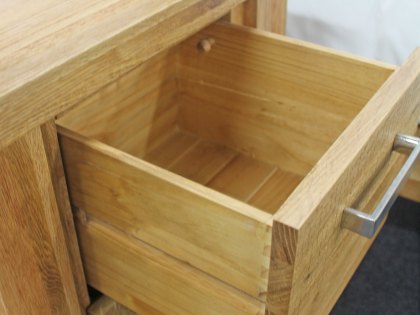 ASC Westbury 2 Drawer Oak Wooden Small Bedside Cabinet (Assembled)