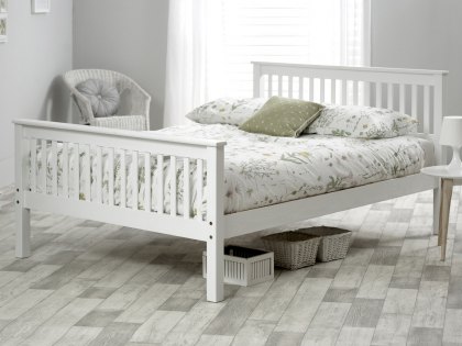 Bedmaster Grace 5ft King Size White Wooden Bed Frame (High Footend)