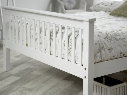 Bedmaster Grace 5ft King Size White Wooden Bed Frame (High Footend)