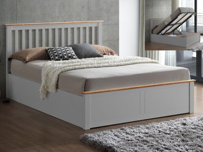 Bedmaster Malmo 5ft King Size Pearl Grey Wooden Ottoman Bed Frame