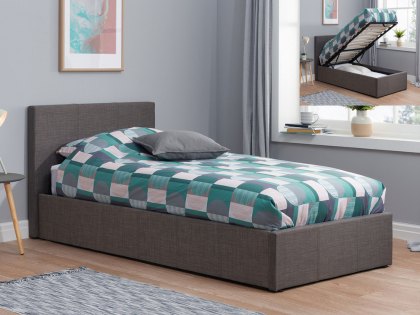 Birlea Berlin 3ft Single Grey Upholstered Fabric Ottoman Bed Frame