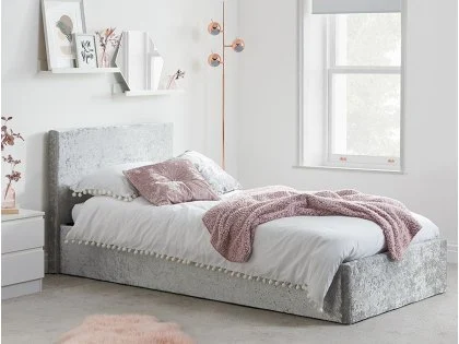 Birlea Berlin Steel Crushed Velvet Glitz Fabric Ottoman Bed Frame Birlea Berlin Steel Crushed Velvet Glitz Fabric Ottoman Bed Frame