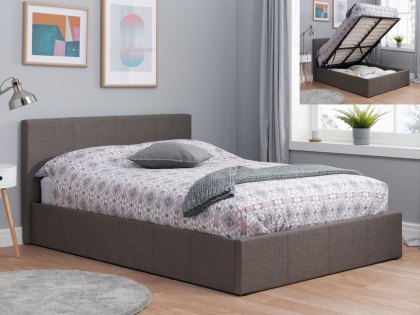 Birlea Berlin 4ft Small Double Grey Upholstered Fabric Ottoman Bed Frame