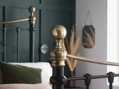 Birlea Bronte Black and Antique Brass Metal Bed Frame