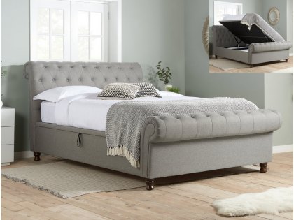 Birlea Castello 6ft Super King Size Grey Upholstered Fabric Ottoman Bed Frame