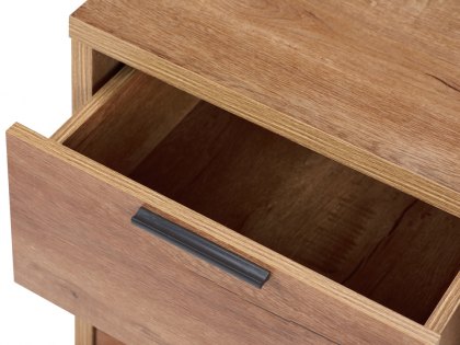 Birlea Stockwell Rustic Oak 2 Drawer Small Bedside Cabinet (Flat Packed)