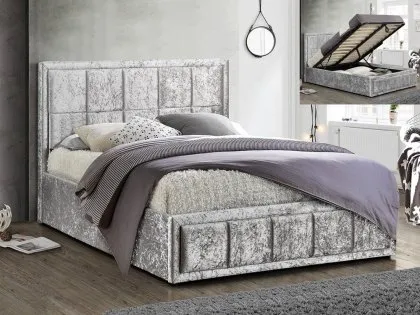 Birlea Hannover Steel Crushed Velvet Glitz Fabric Ottoman Bed Frame Birlea Hannover Steel Crushed Velvet Glitz Fabric Ottoman Bed Frame