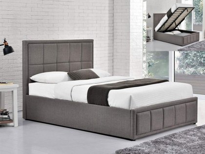 Birlea Hannover 4ft6 Double Grey Upholstered Fabric Ottoman Bed Frame