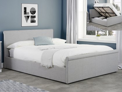 Birlea Stratus 4ft6 Double Grey Upholstered Fabric Ottoman Bed Frame