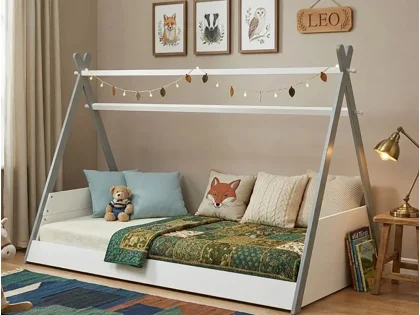 Birlea Teepee White and Grey Wooden Bed Frame Birlea Teepee White and Grey Wooden Bed Frame