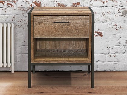 Birlea Urban Rustic 1 Drawer Small Bedside Cabinet (Flat Packed)