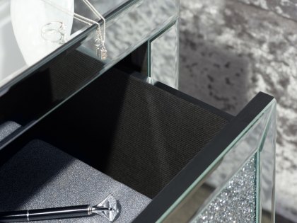 Birlea Vienna 3 Drawer Crushed Diamond Mirrored Bedside Cabinet (Assembled)