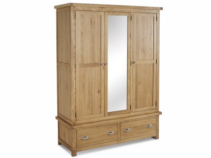 Birlea Woburn 3 Door 2 Drawer Oak Wooden Triple Wardrobe (Flat Packed)