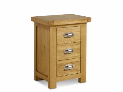Birlea Woburn 3 Drawer Oak Wooden Small Bedside Cabinet (Assembled)