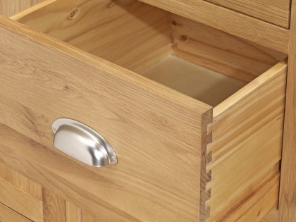 Birlea Woburn 3 Drawer Oak Wooden Large Bedside Cabinet (Assembled)