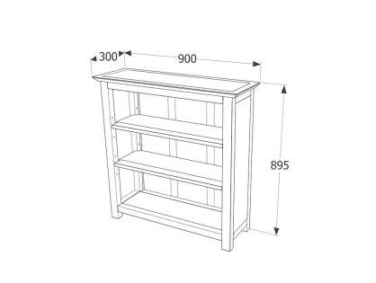 Core Boston Dark Lacquered Low Bookcase