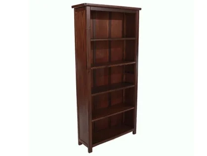 Core Boston Dark Antique Pine Wooden Tall Bookcase