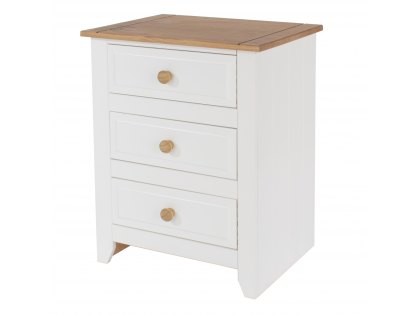 Core Capri White 3 Drawer Bedside Table