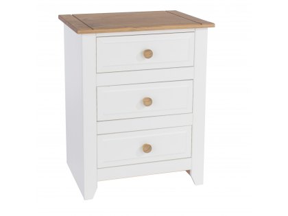 Core Capri  White 3 Drawer Bedside Cabinet (Flat Packed)
