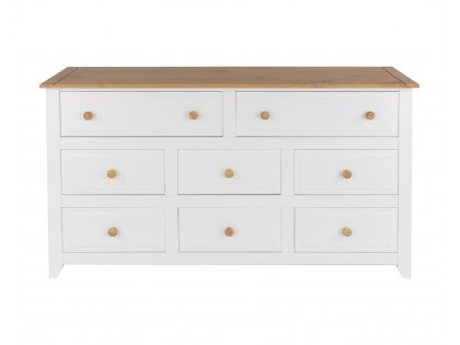 Core Capri  White 6+2 Drawer Large Chest of Drawers
