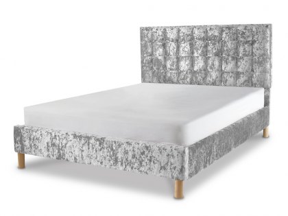 Designer HB4U Premium 4ft Small Double Crushed Velvet Glitz Upholstered Fabric Bed Frame