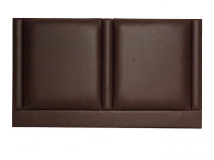 Designer Jupiter 4ft Small Double Espresso Faux Leather Upholstered Fabric Headboard