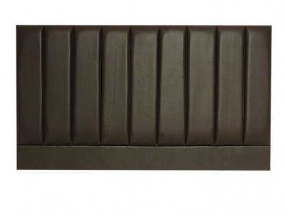 Designer Pluto 4ft Small Double Espresso Faux Leather Upholstered Fabric Headboard