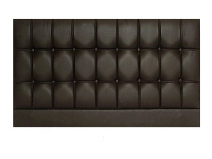 Designer Saturn 4ft Small Double Espresso Faux Leather Upholstered Fabric Headboard